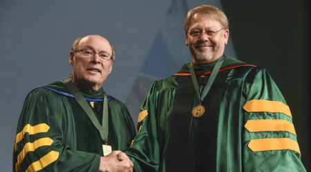 Thomas Gellhaus, MD, on right, with 66th ACOG President Mark DeFrancesco, MD